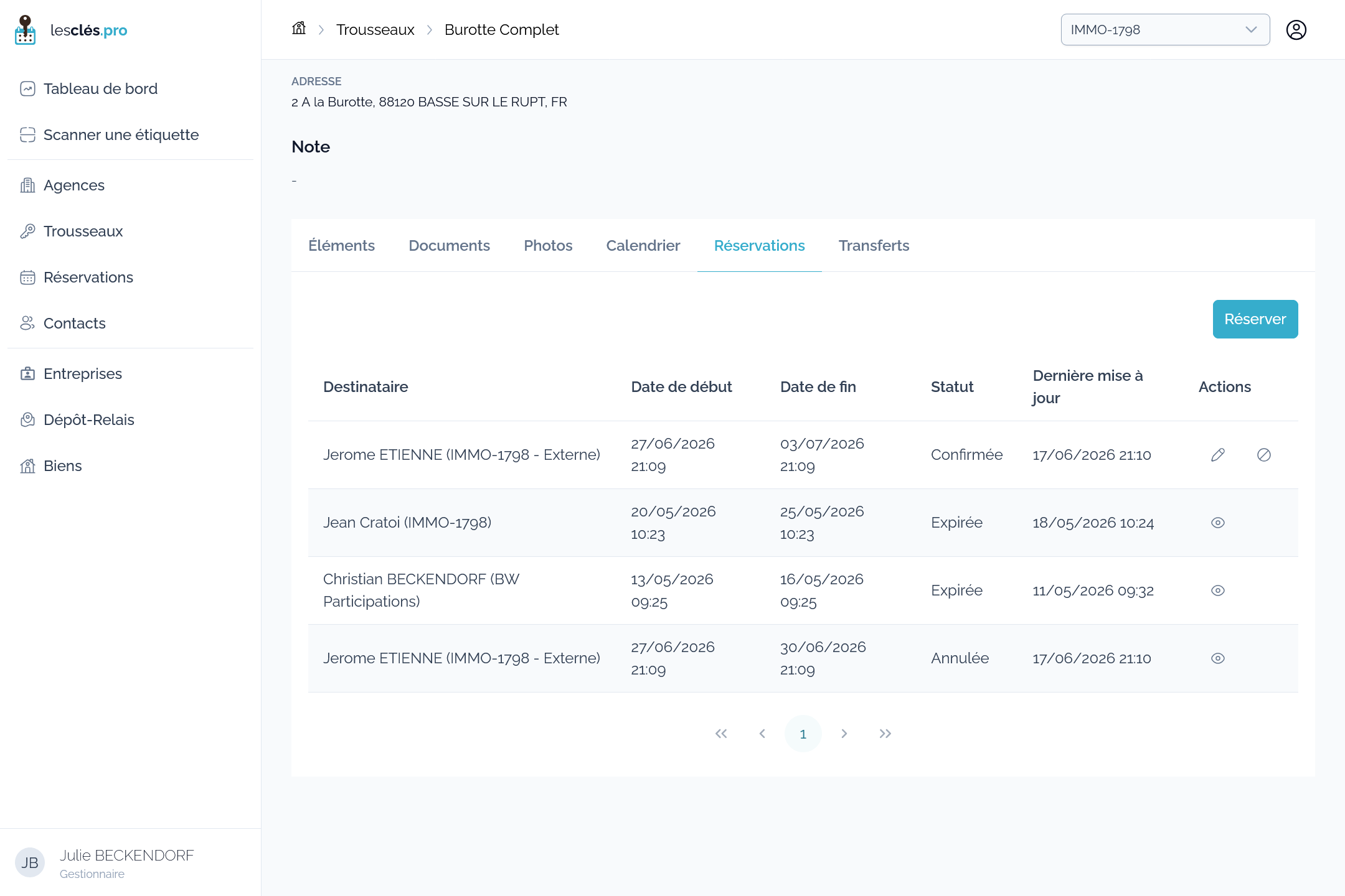 Notifications automatiques – capture Tarao