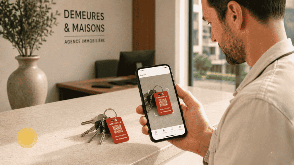 Scan d'une étiquette Tarao pour acter un transfert de trousseau de clés